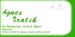 agnes kralik business card
