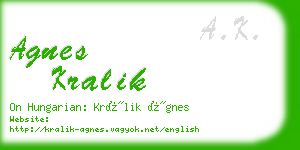 agnes kralik business card